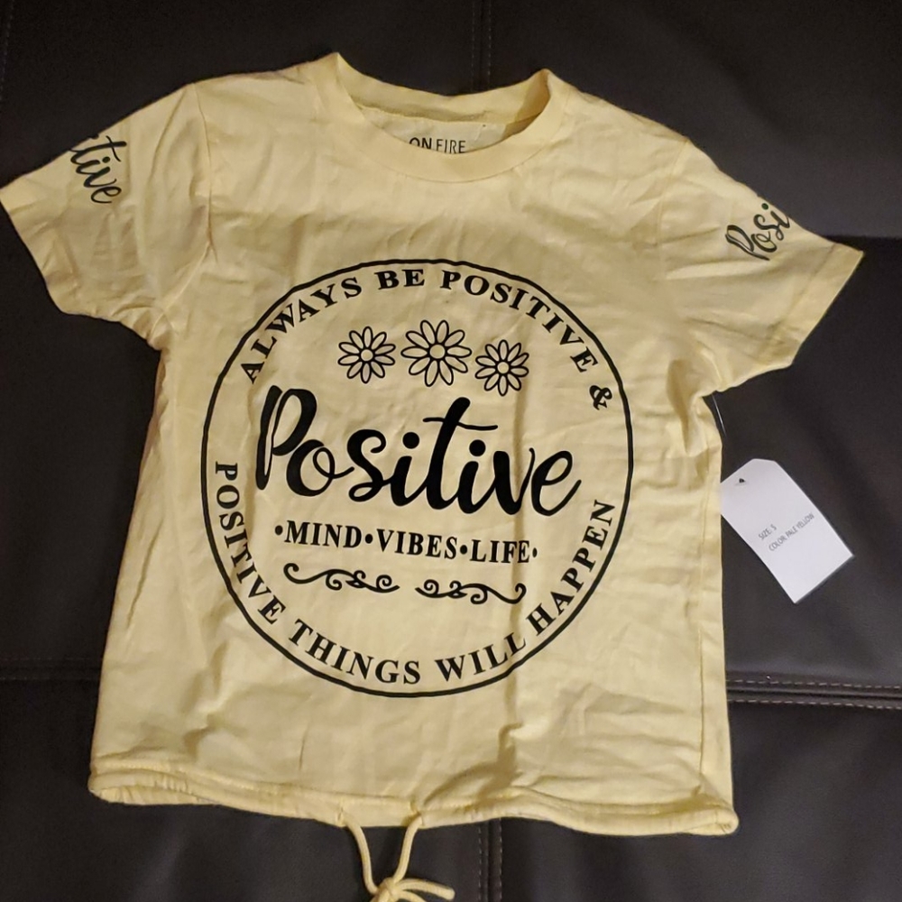 Pale Yellow Shirt with Tie at Bottom
